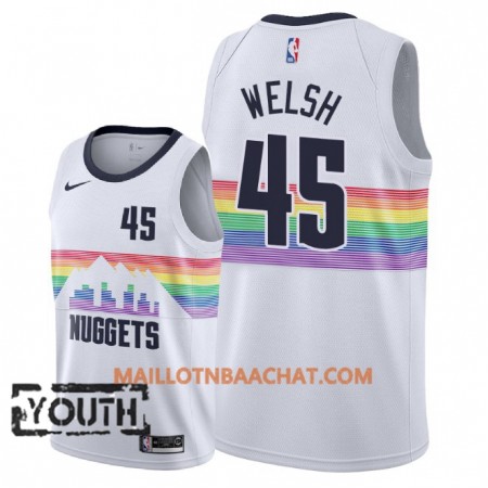 Maillot NBA Denver Nuggets Thomas Welsh 45 2018-19 Nike City Edition Blanc Swingman - Enfant Maillot NBA Denver Nuggets Thomas Welsh 45 2018-19 Nike City Edition Blanc Swingman - Enfant